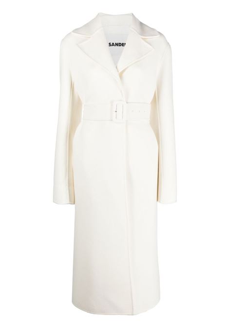 Cappotto con cintura in bianco Jil Sander - donna